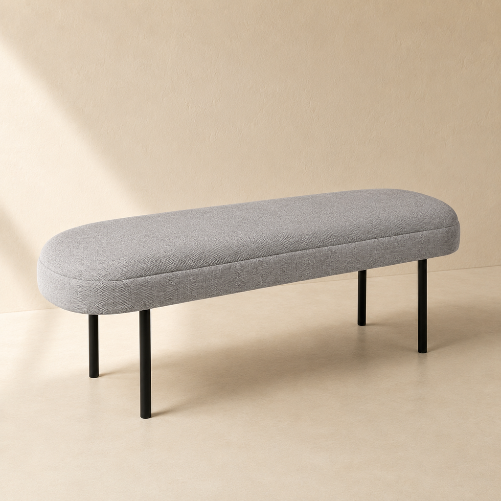 Banqueta tapizada, 120 cm