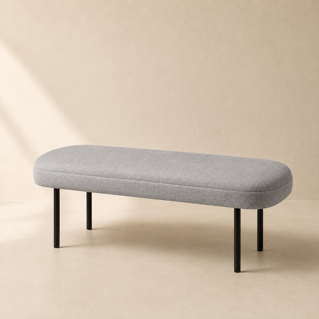Banqueta tapizada, 120 cm