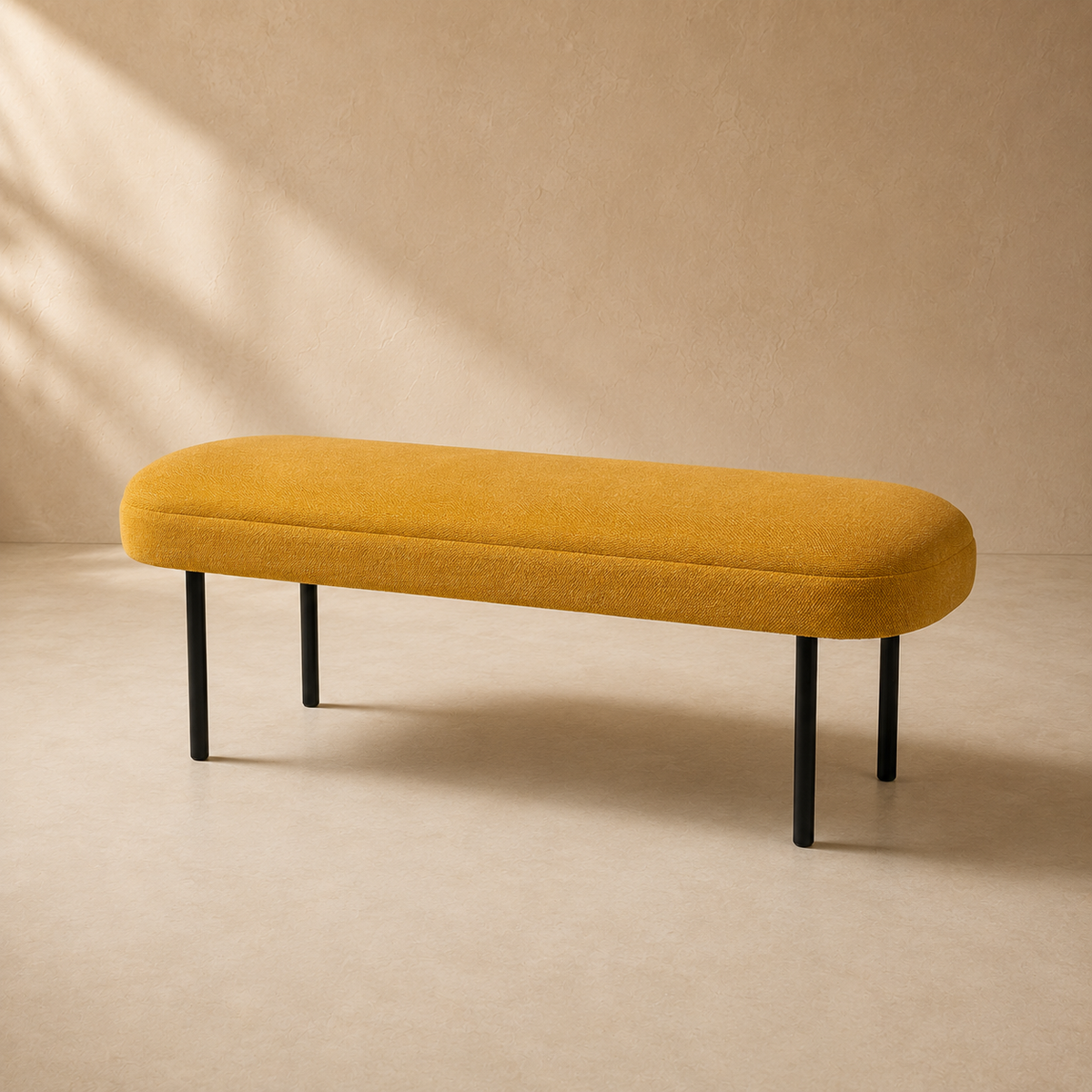 Banqueta tapizada, 120 cm