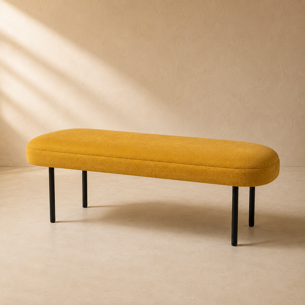 Banqueta tapizada, 120 cm