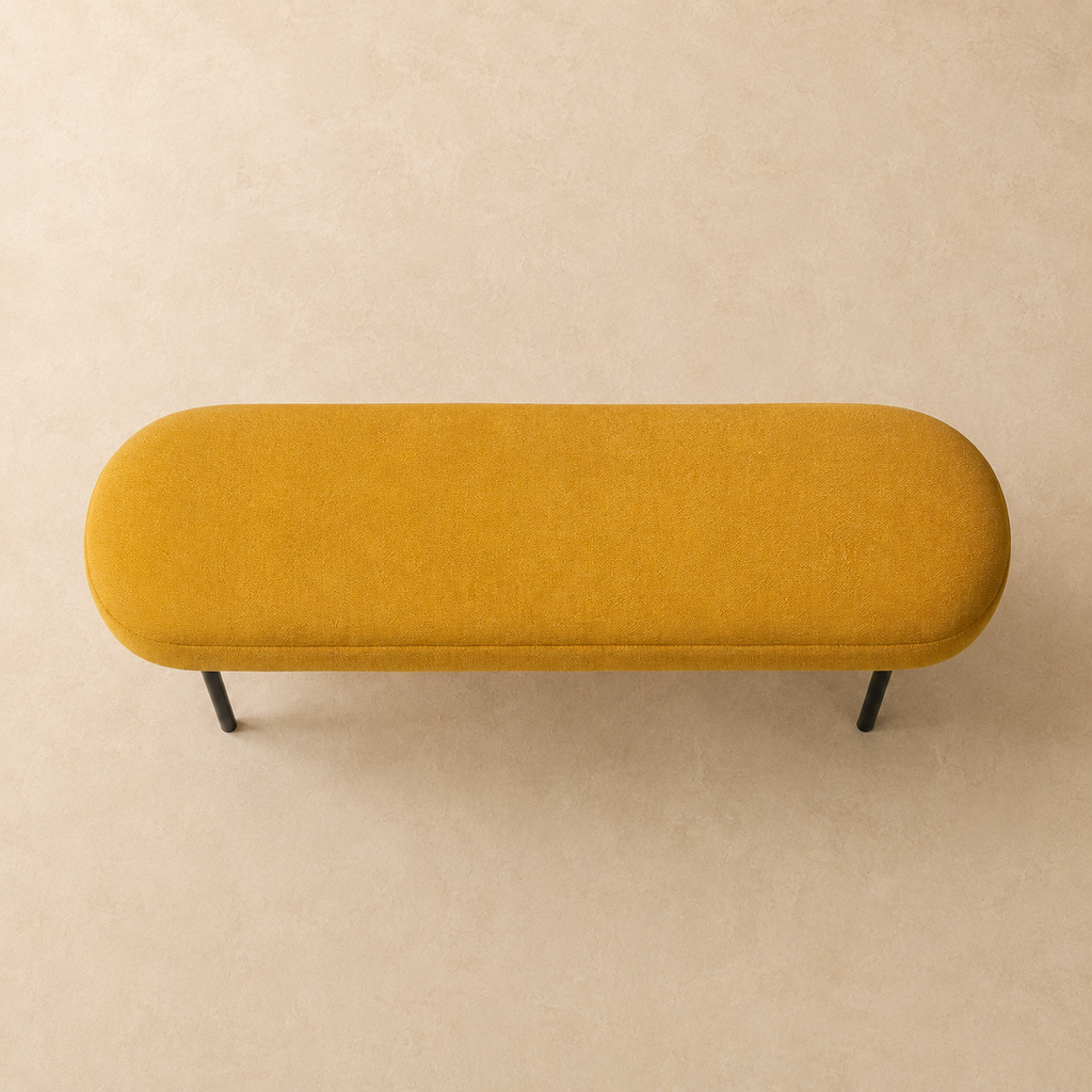 Banqueta tapizada, 120 cm