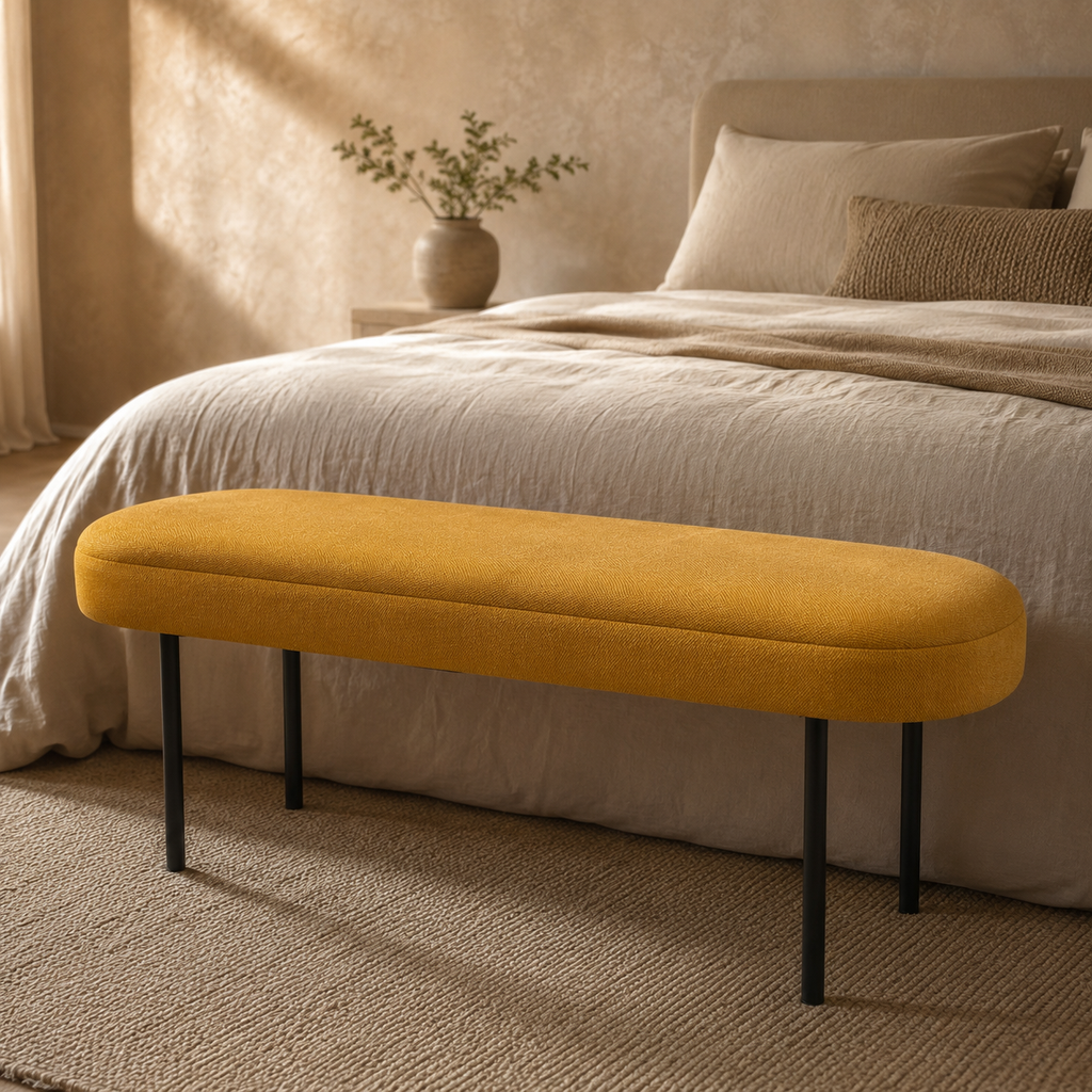 Banqueta tapizada, 120 cm
