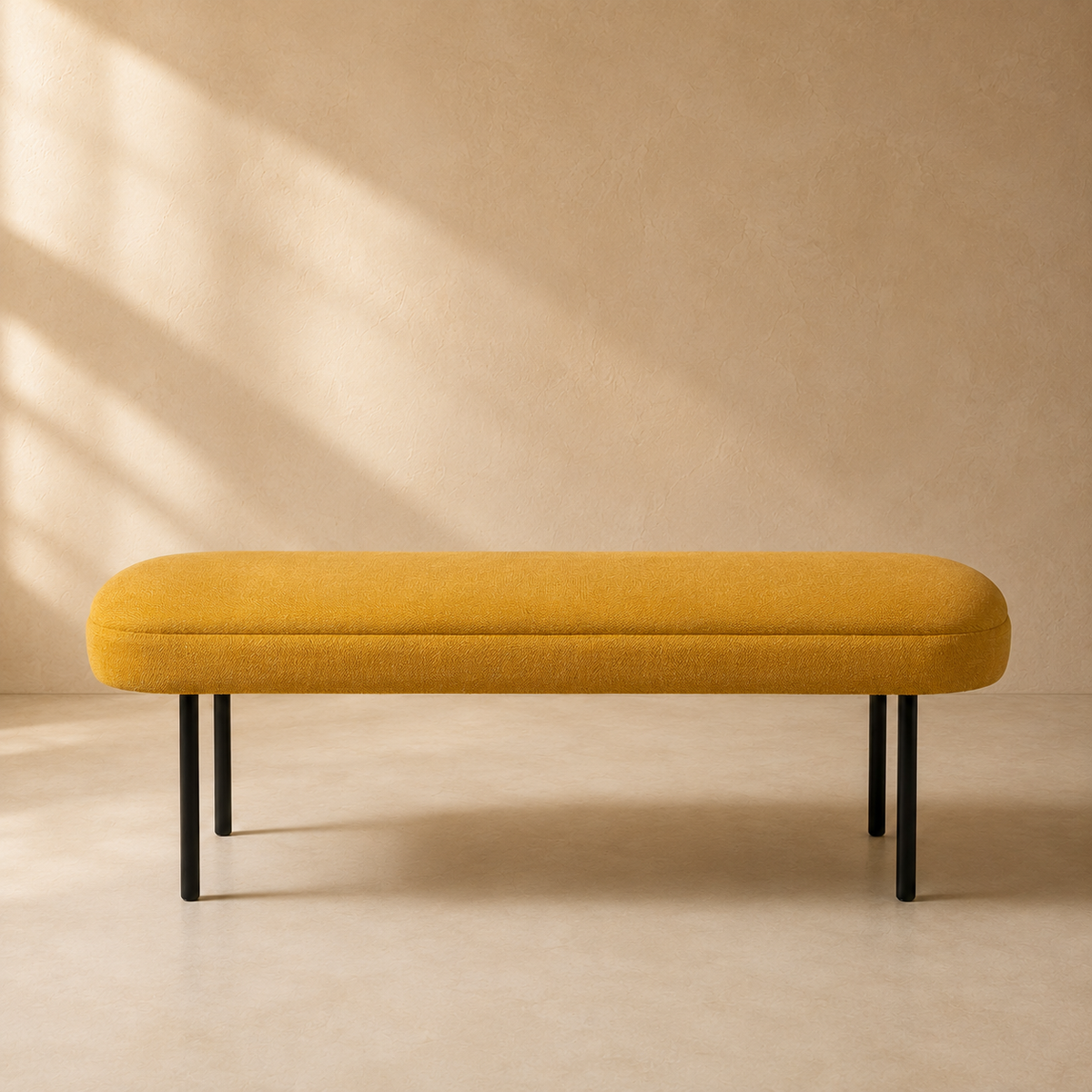 Banqueta tapizada, 120 cm