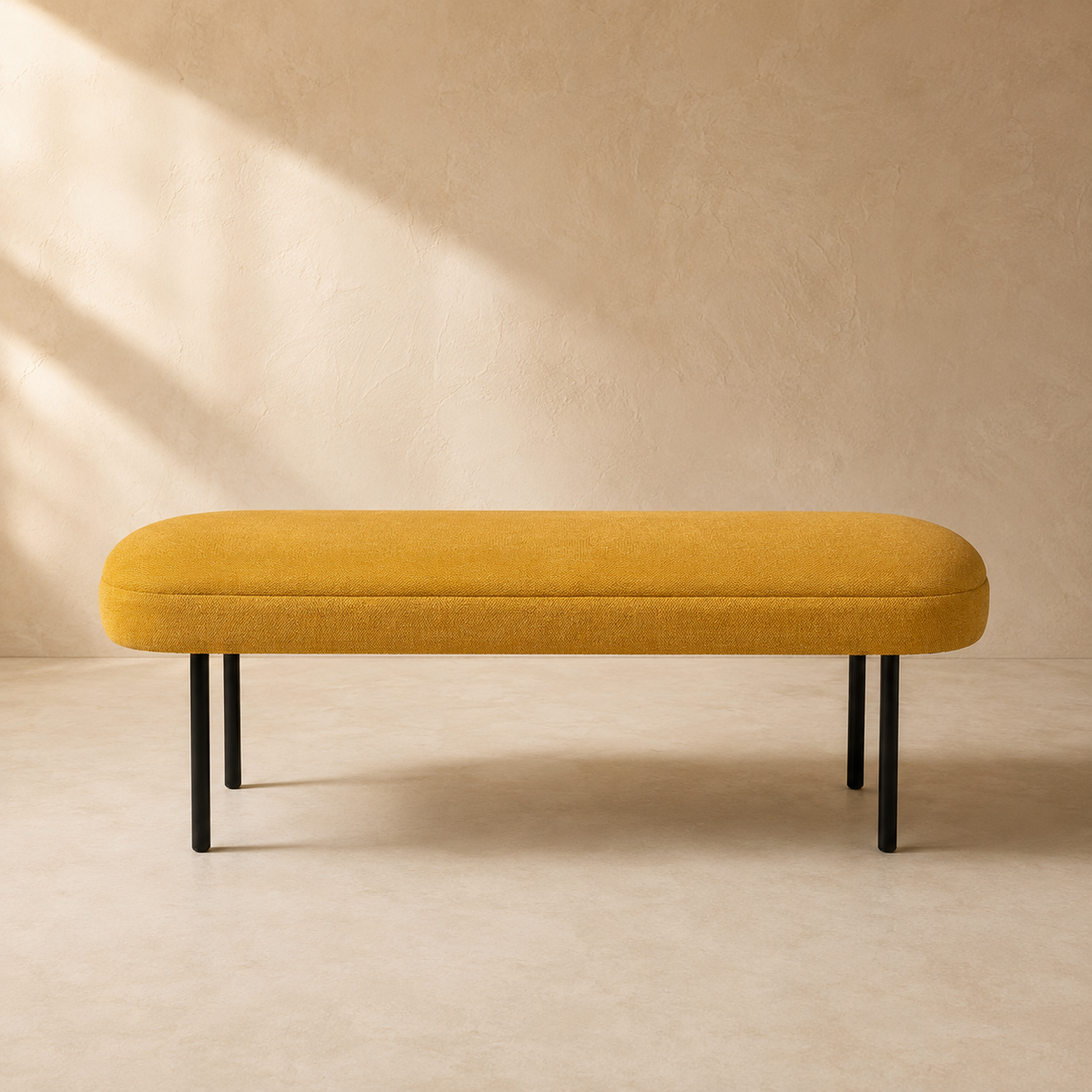 Banqueta tapizada, 120 cm