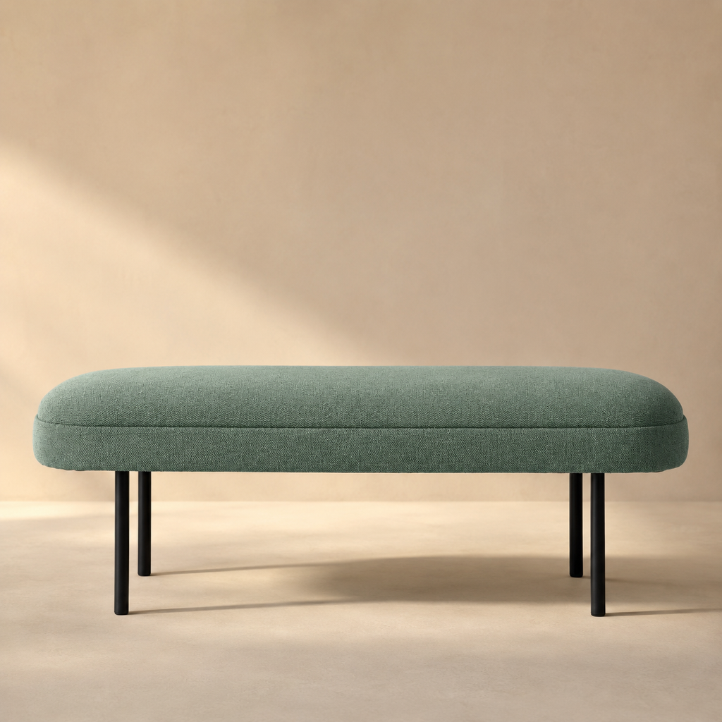 Banqueta tapizada, 120 cm