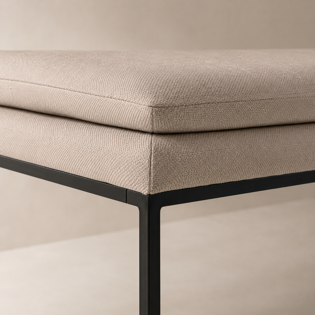 Banqueta tapizada, 120 cm