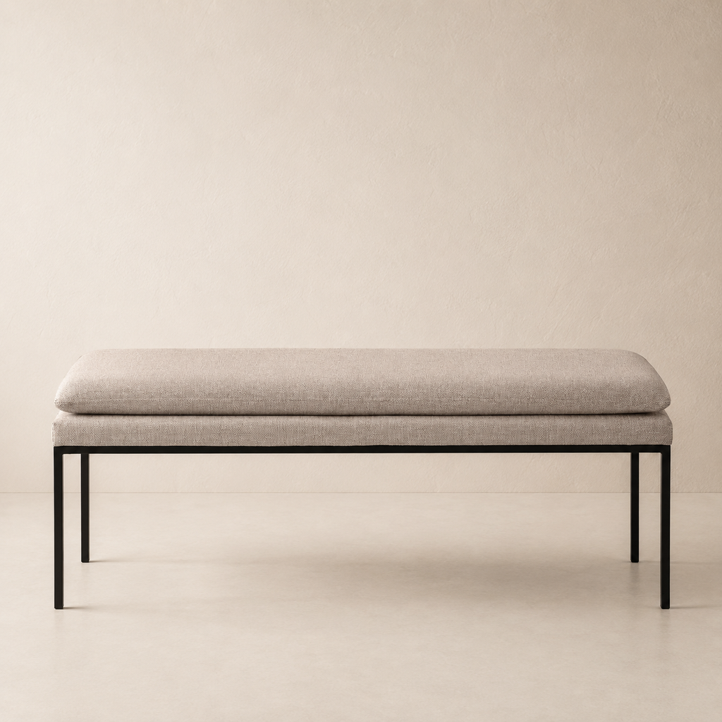 Banqueta tapizada, 120 cm