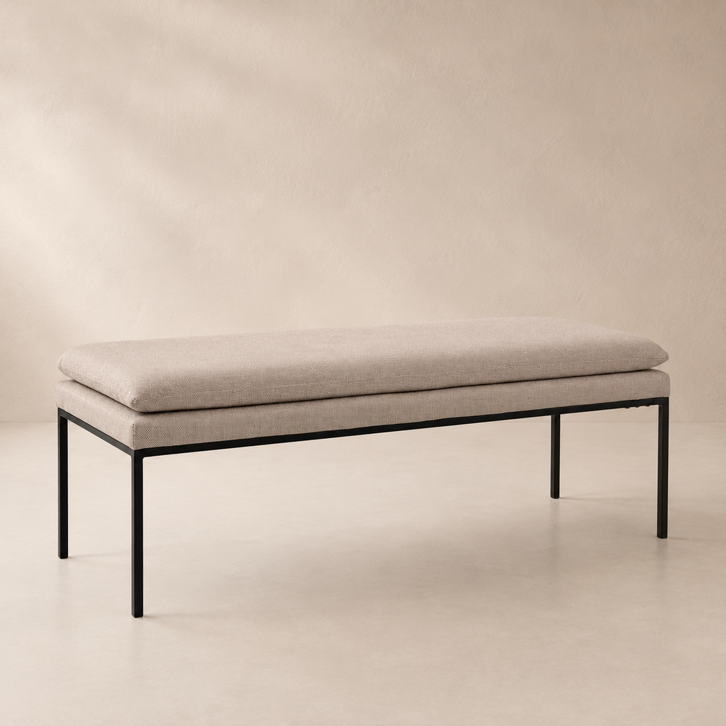 Banqueta tapizada, 120 cm