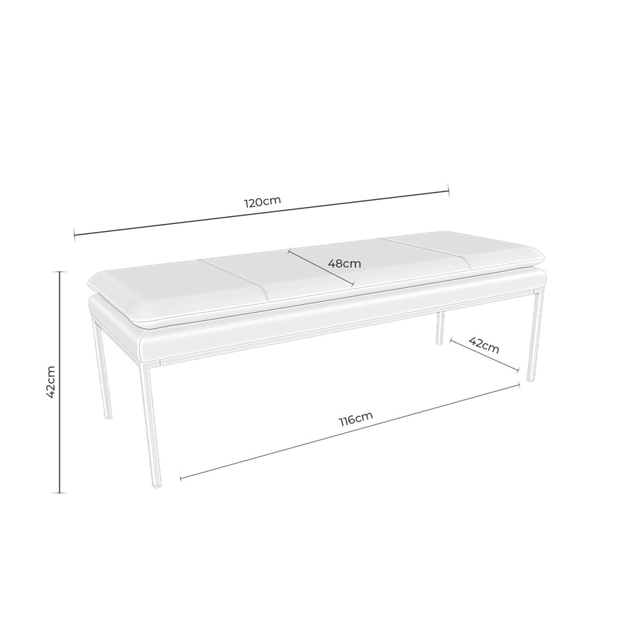 Upholstered bench, 120 cm