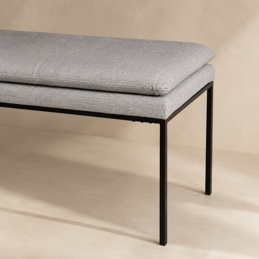 Banqueta tapizada, 120 cm