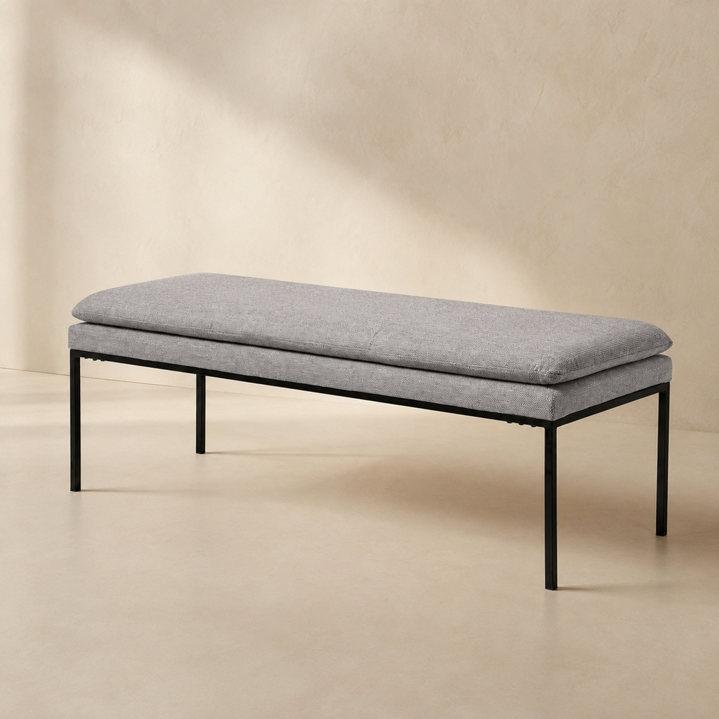 Banqueta tapizada, 120 cm