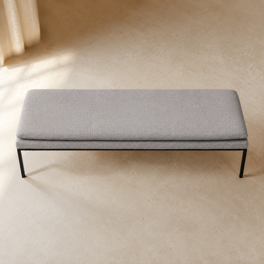 Banqueta tapizada, 120 cm