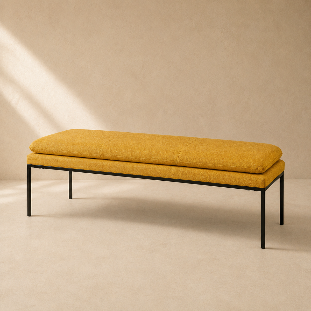 Banqueta tapizada, 120 cm