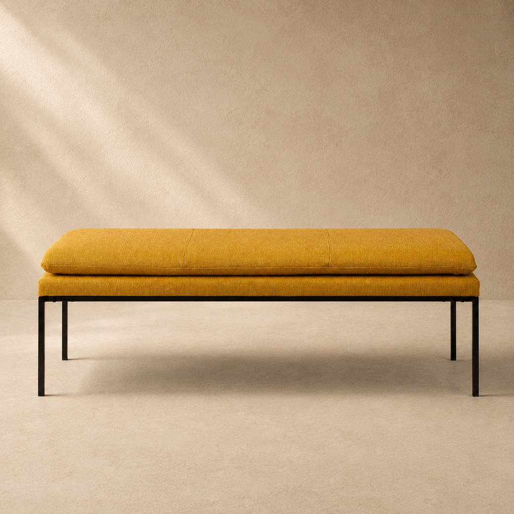 Banqueta tapizada, 120 cm