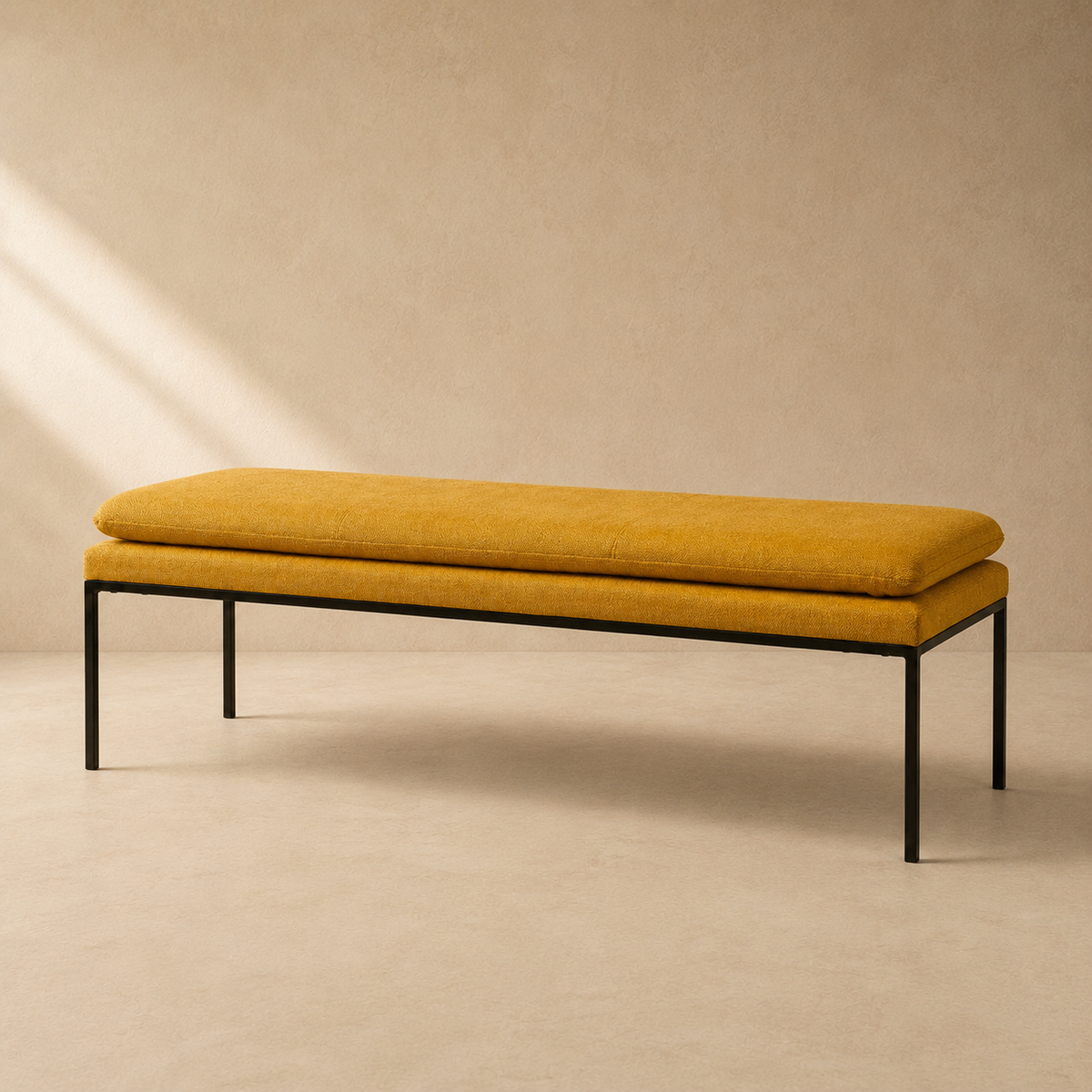 Banqueta tapizada, 120 cm