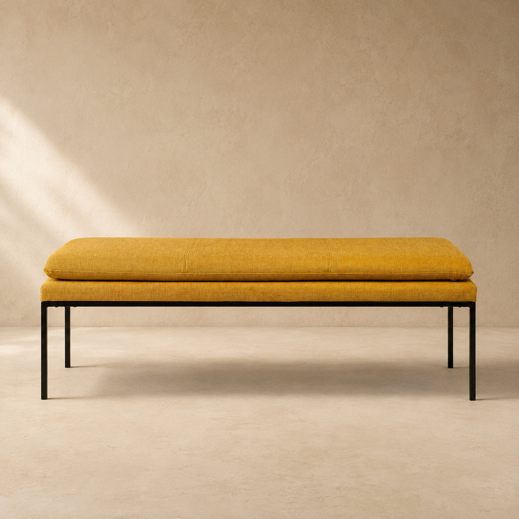 Banqueta tapizada, 120 cm