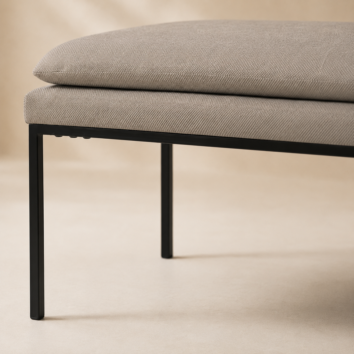 Banqueta tapizada, 120 cm