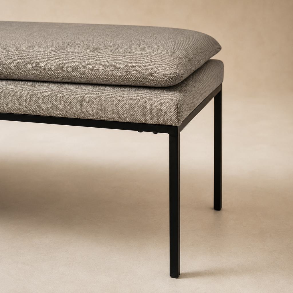 Banqueta tapizada, 120 cm