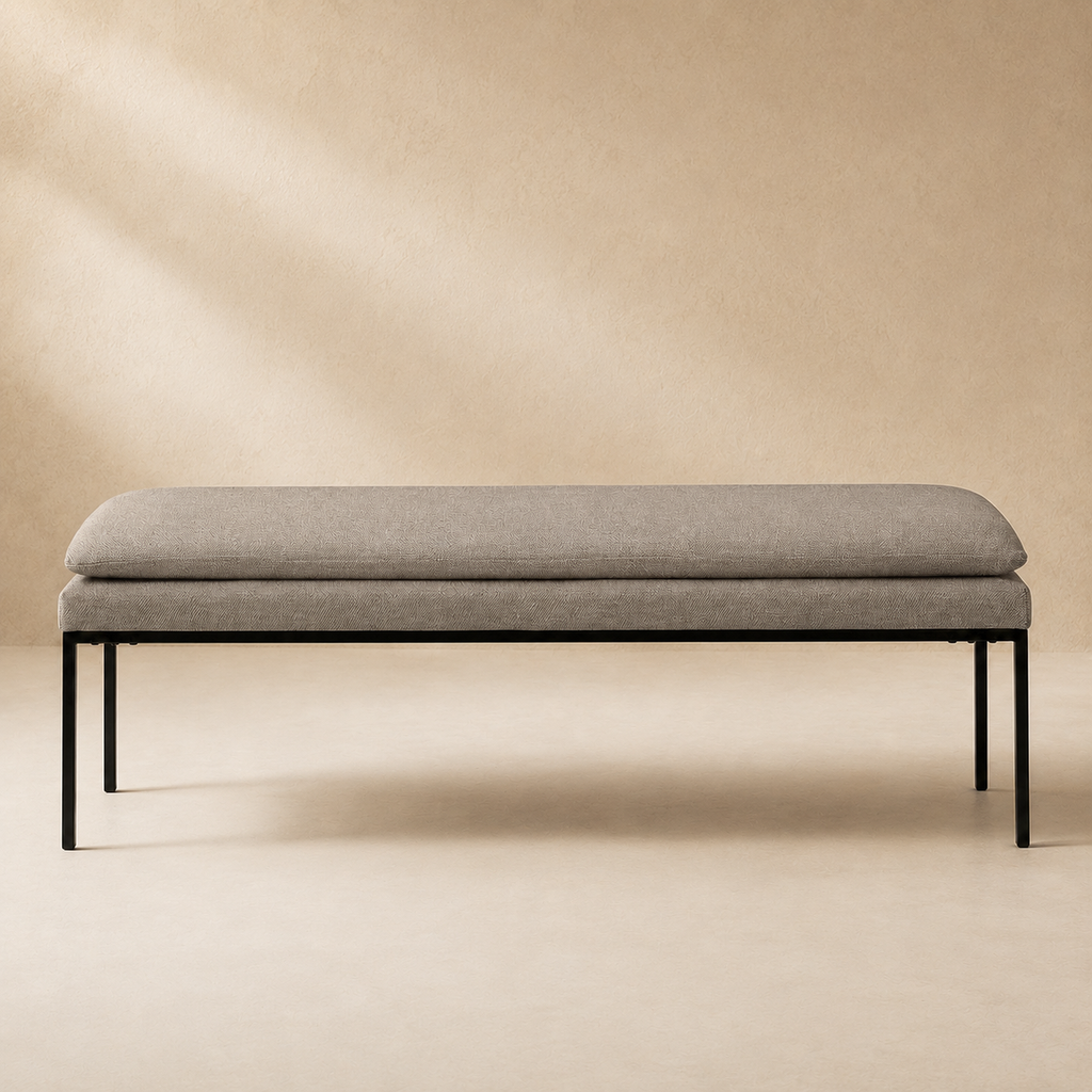 Banqueta tapizada, 120 cm
