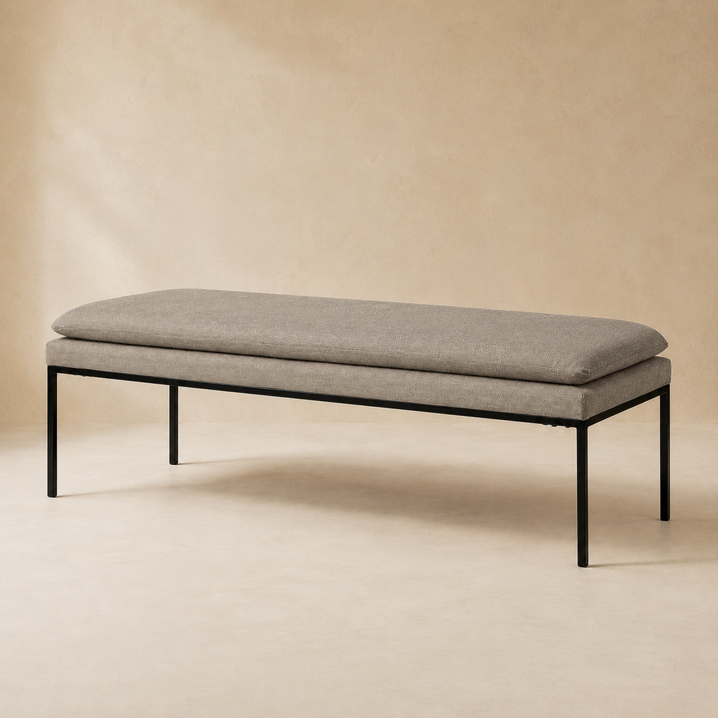 Banqueta tapizada, 120 cm