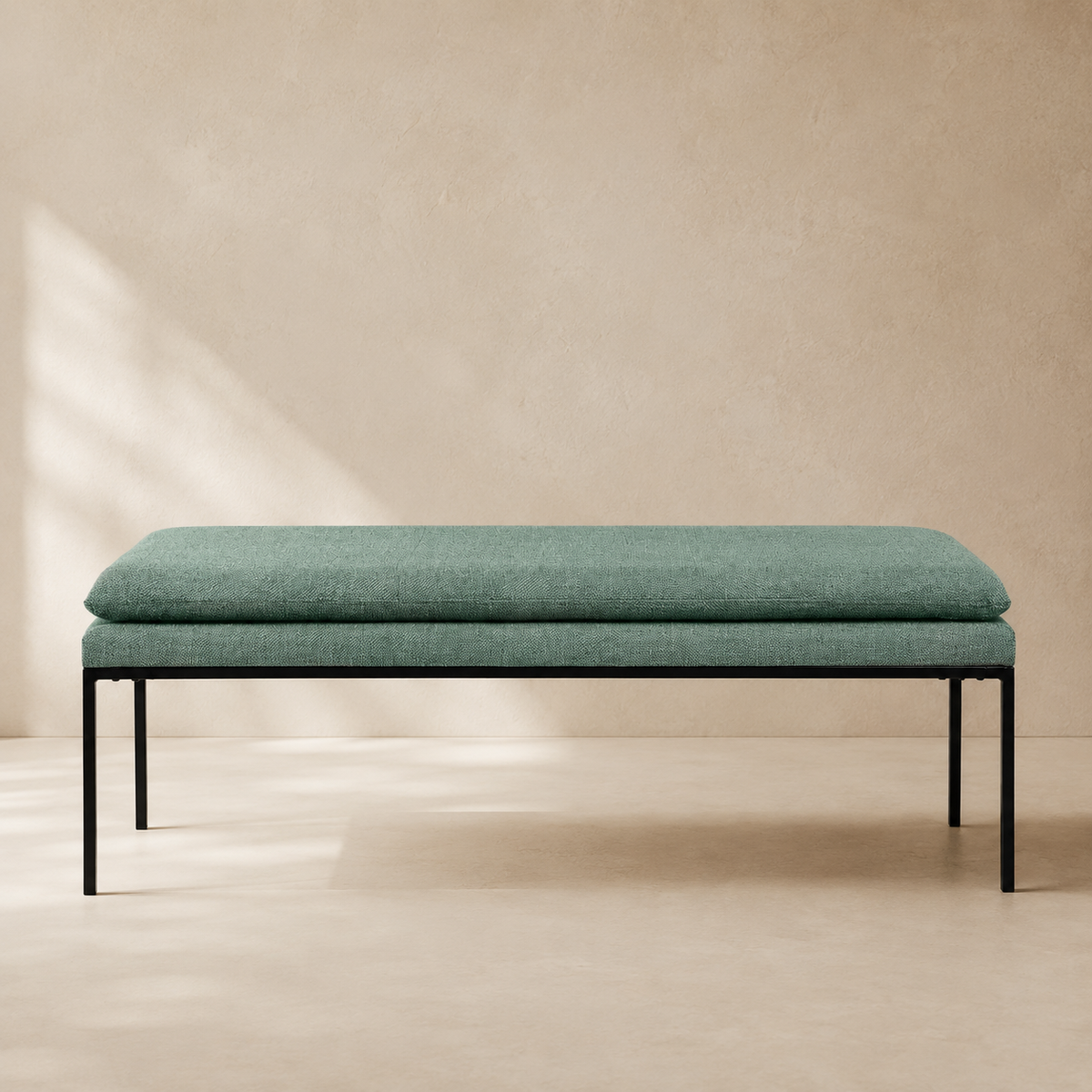Banqueta tapizada, 120 cm