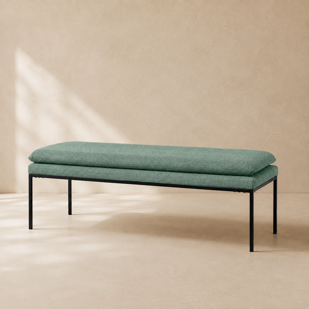 Banqueta tapizada, 120 cm