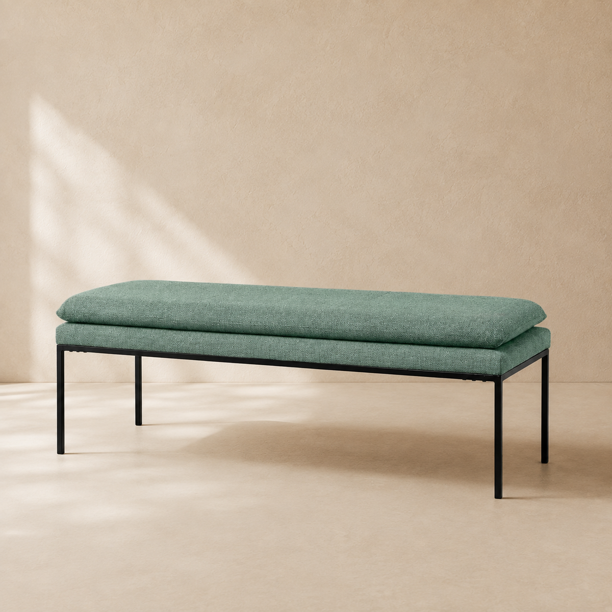 Banqueta tapizada, 120 cm