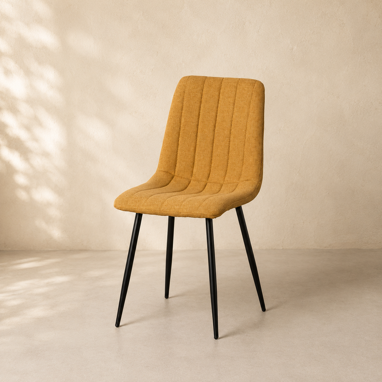 Upholstered dining chair, metal leg