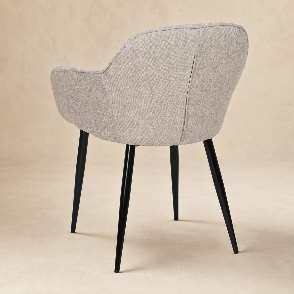 Upholstered dining chair, metal leg