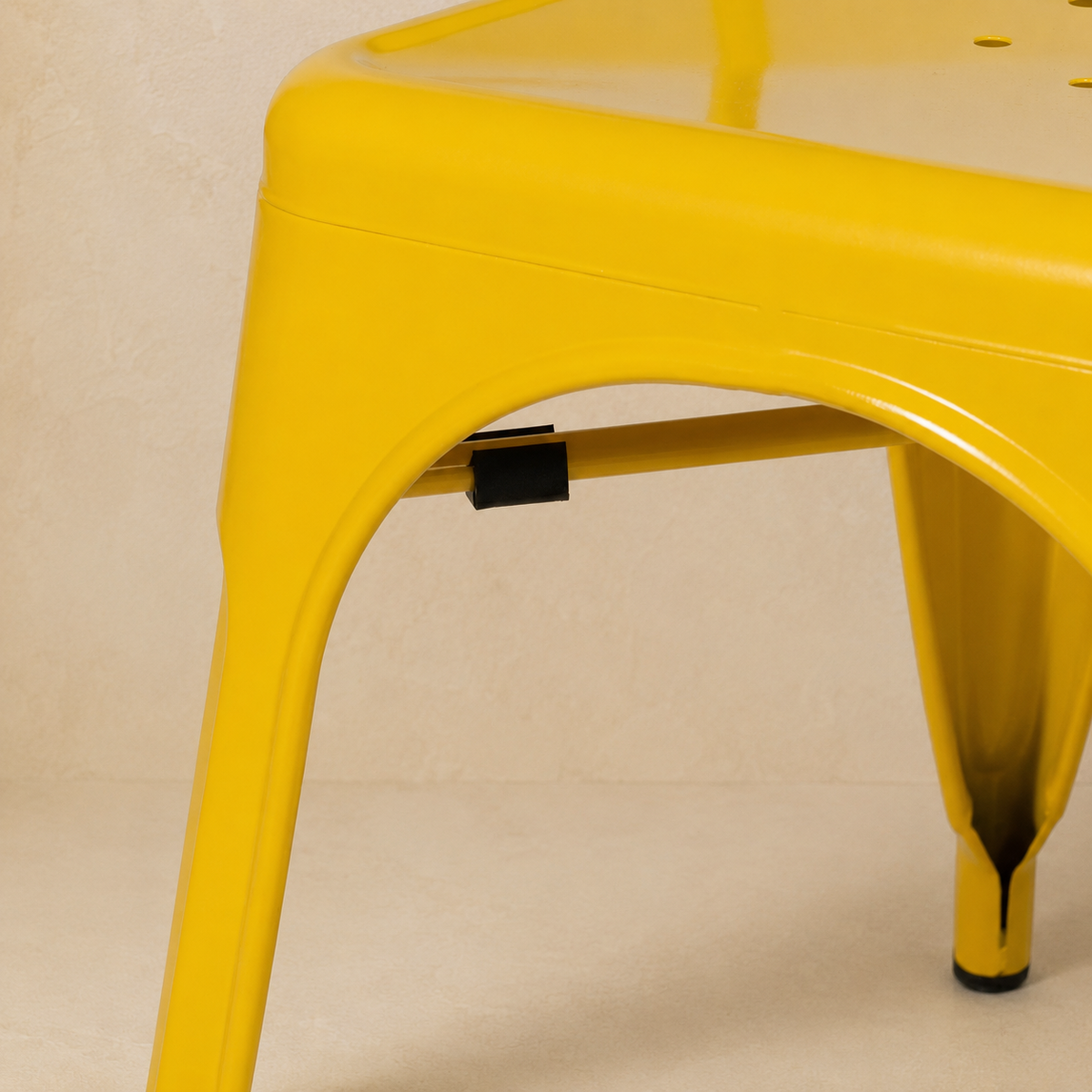 Silla de comedor de metal, pata metálica