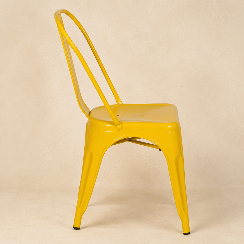 Silla de comedor de metal, pata metálica