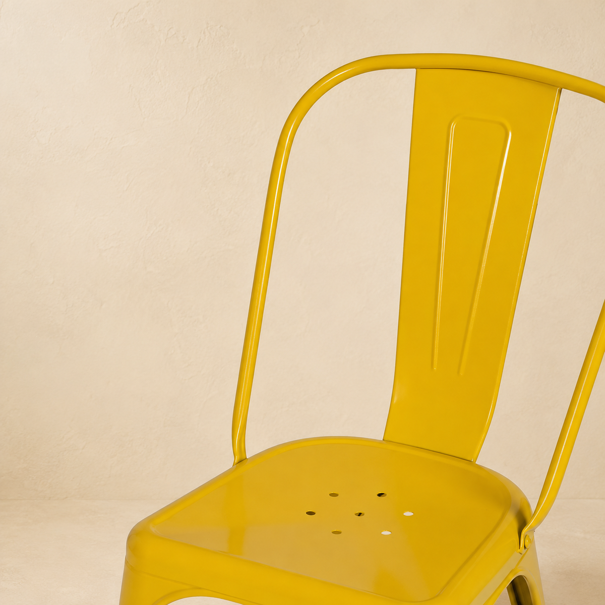 Silla de comedor de metal, pata metálica