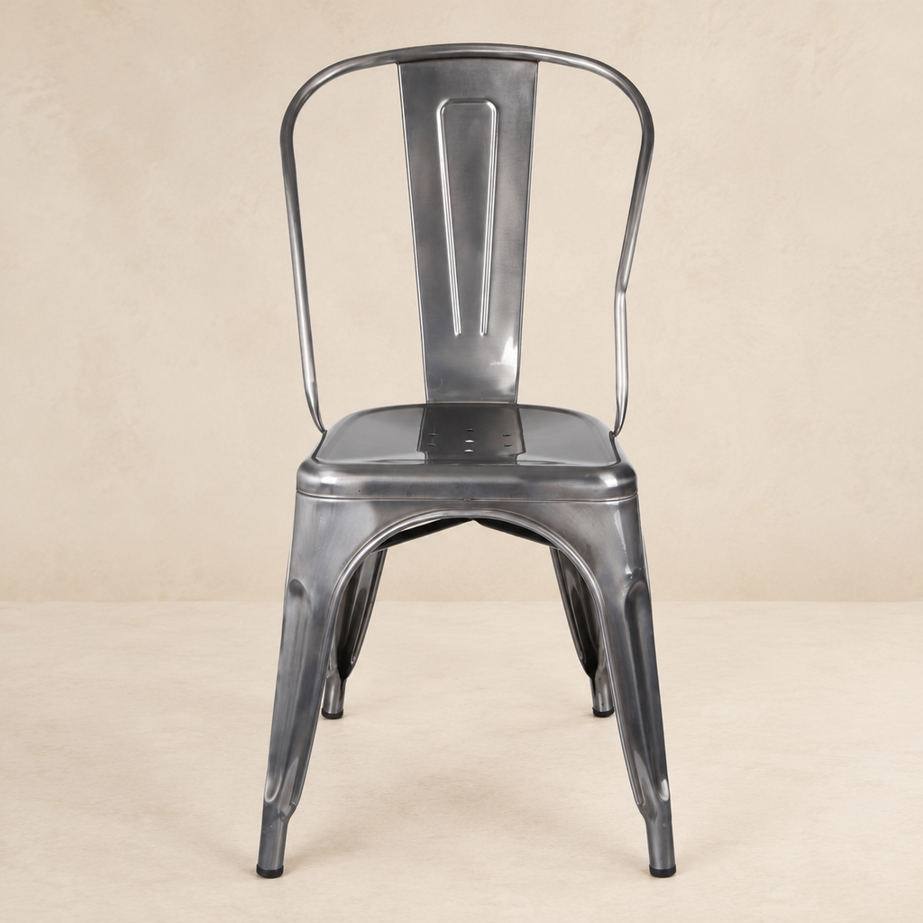 Silla de comedor de metal, pata metálica