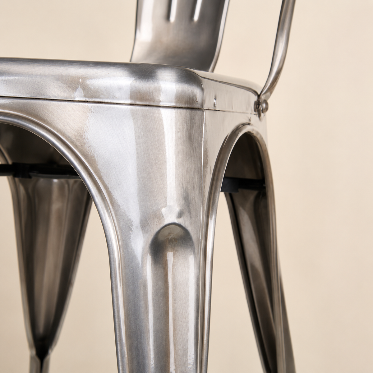 Silla de comedor de metal, pata metálica