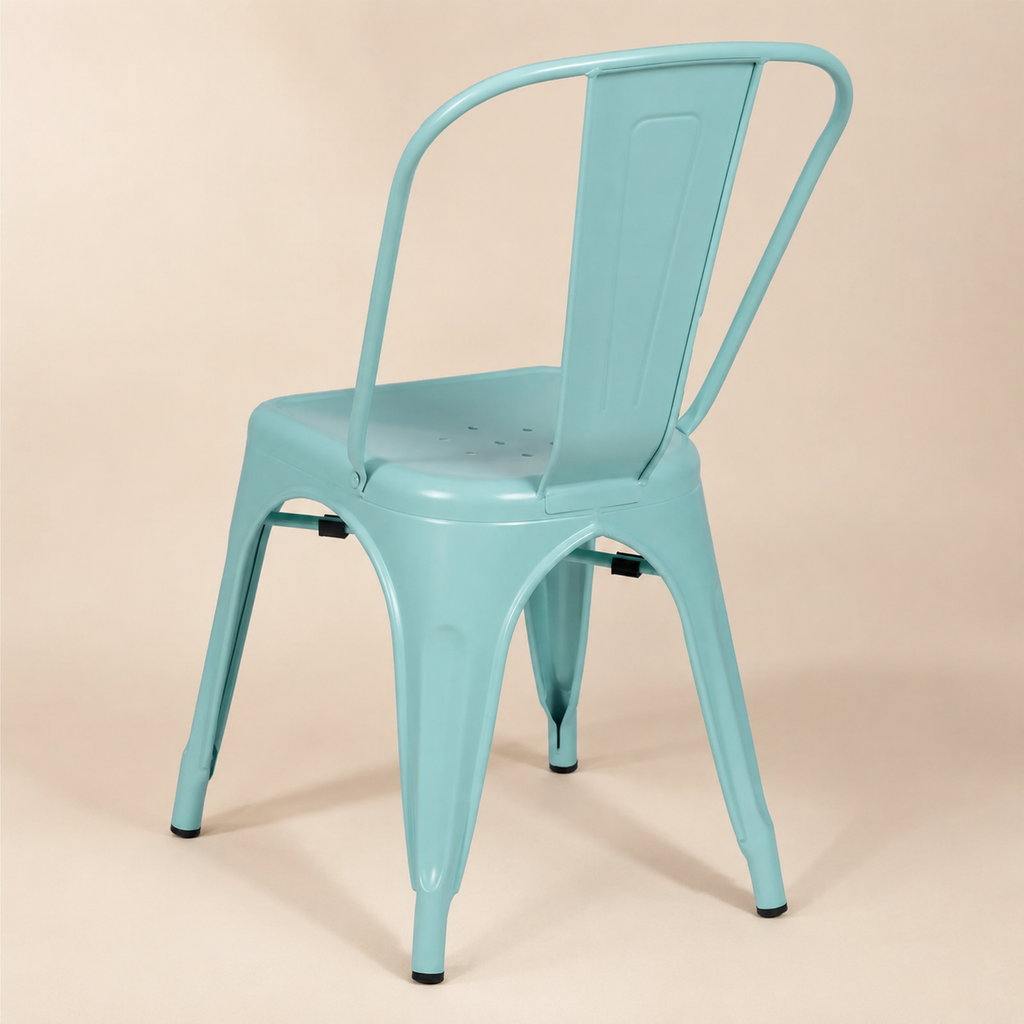 Silla de comedor de metal, pata metálica