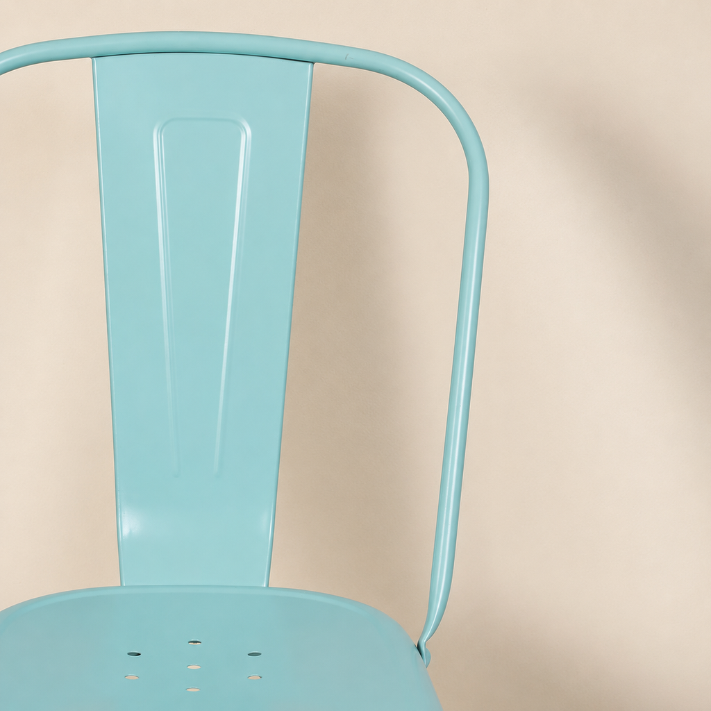 Silla de comedor de metal, pata metálica