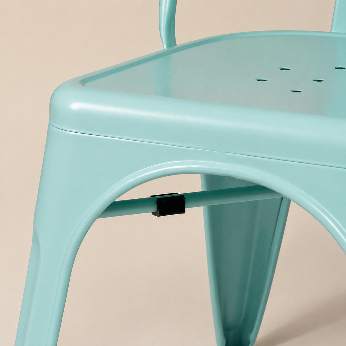 Silla de comedor de metal, pata metálica