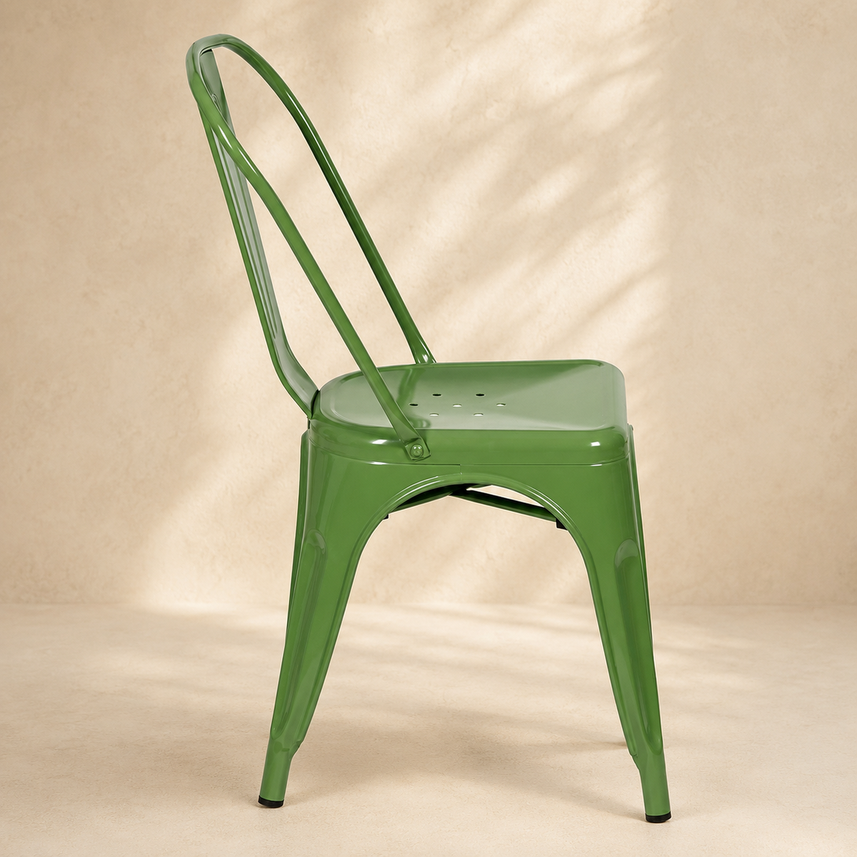 Silla de comedor de metal, pata metálica