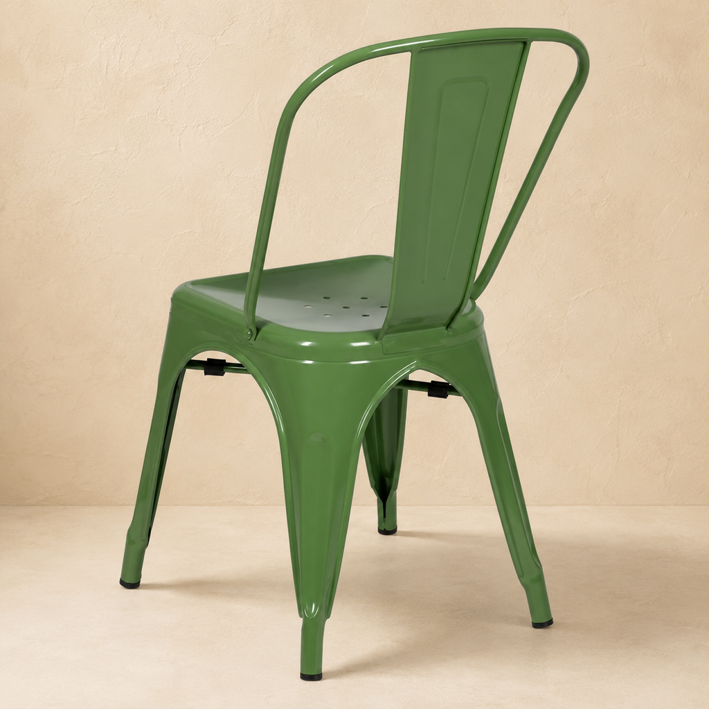 Silla de comedor de metal, pata metálica