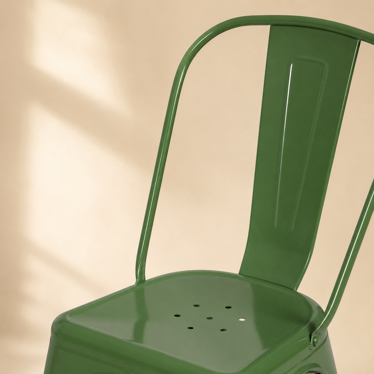 Silla de comedor de metal, pata metálica