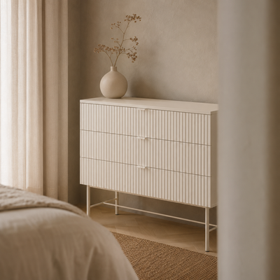 Cómoda Galén 3 cajones, madera, 100 × 82 cm