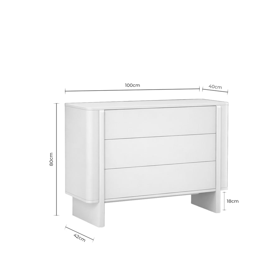 Cómoda Solén 3 cajones, madera, 100 × 80 cm