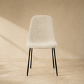 Silla de comedor tapizada, pata metálica