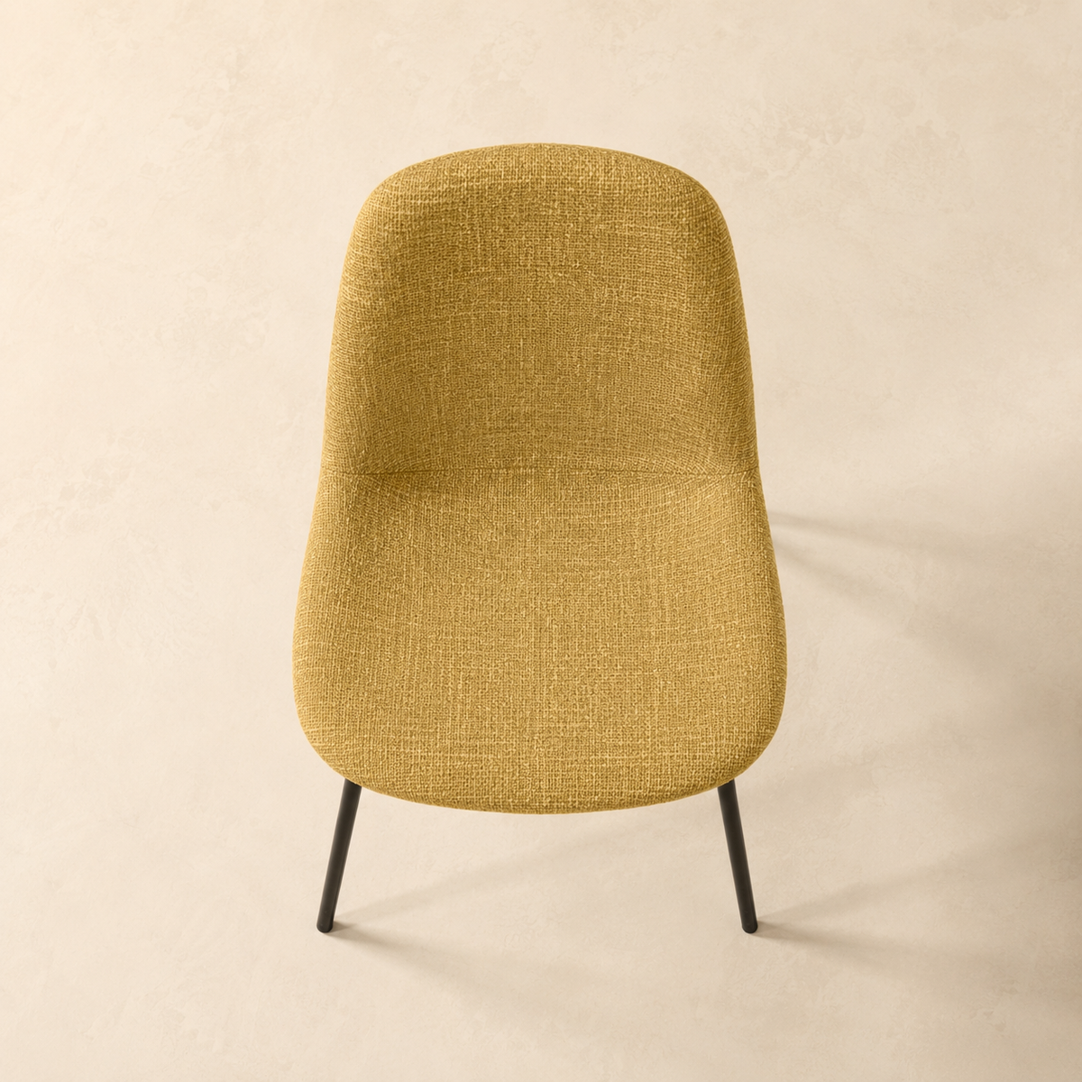 Silla de comedor tapizada, pata metálica