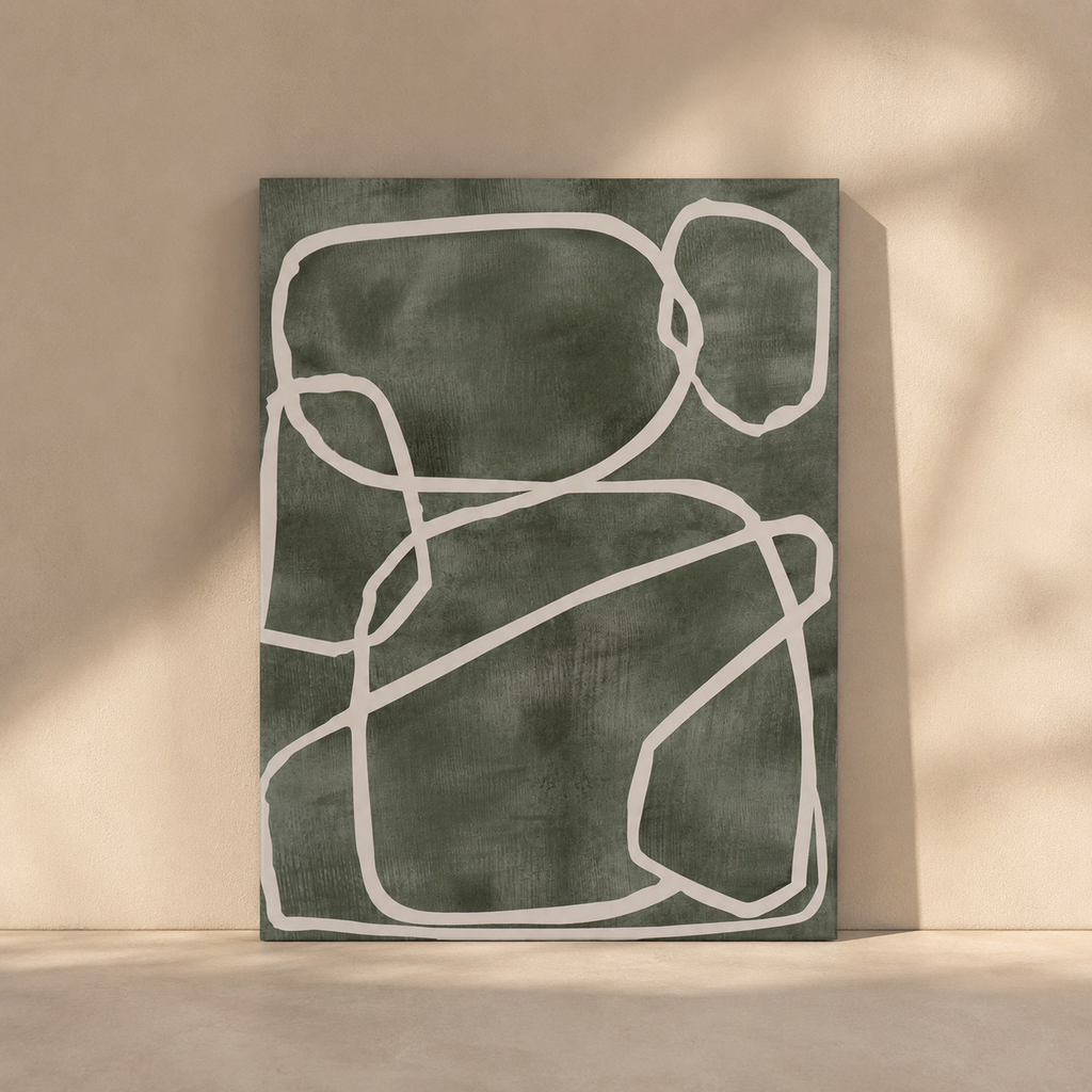 Abstract painting, multicolor frame, 60 × 80 cm