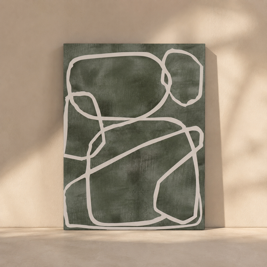 Abstract painting, multicolor frame, 60 × 80 cm