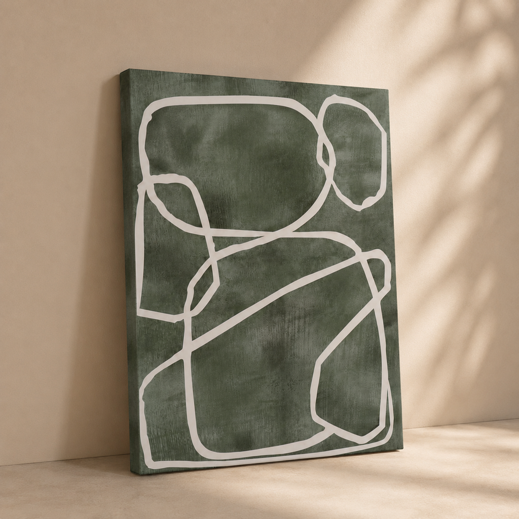 Abstract painting, multicolor frame, 60 × 80 cm