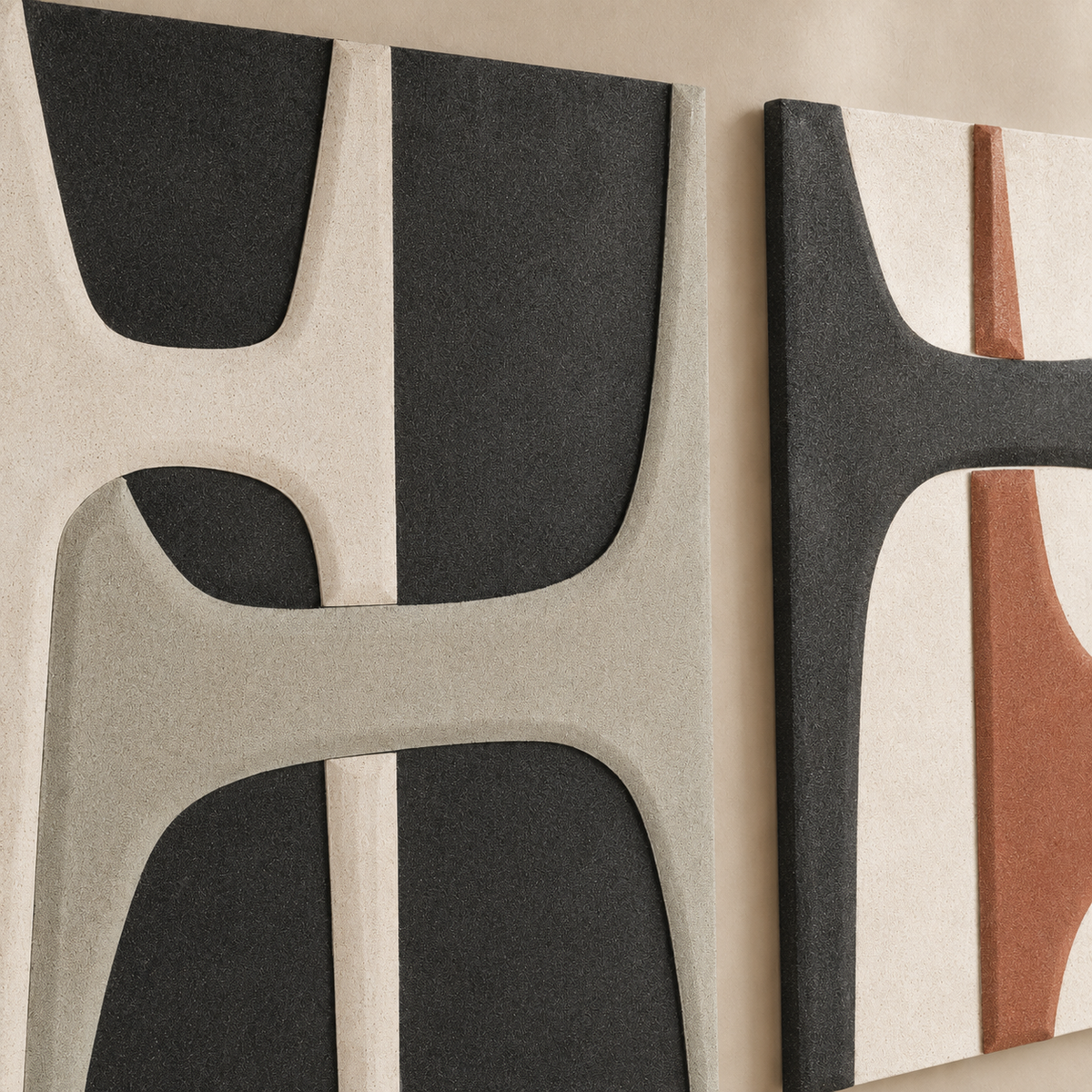 Set de 2 cuadros abstractos, 80 × 60 cm