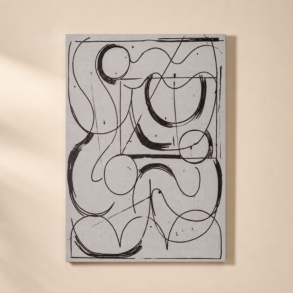 Cuadro geométrico, marco multicolor, 80 × 120 cm
