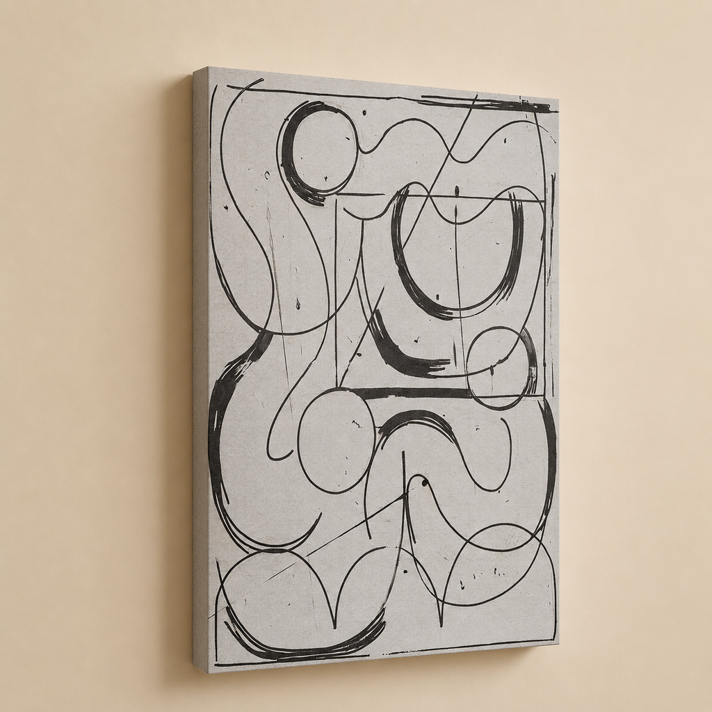 Cuadro geométrico, marco multicolor, 80 × 120 cm